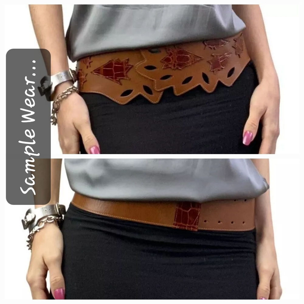 Oscar de la Renta Genuine Alligator Belt with Cut-Out Design - Picture 16 of 16